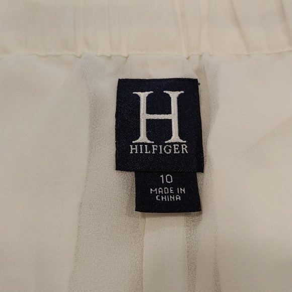 Hilfiger H Label Vintage White Silk Blend Harlem Pants Size 10 - Picture 6 of 16